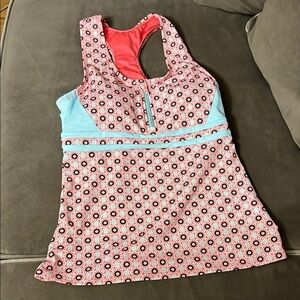 Lands' End Pink and Blue Women's Swim Dress